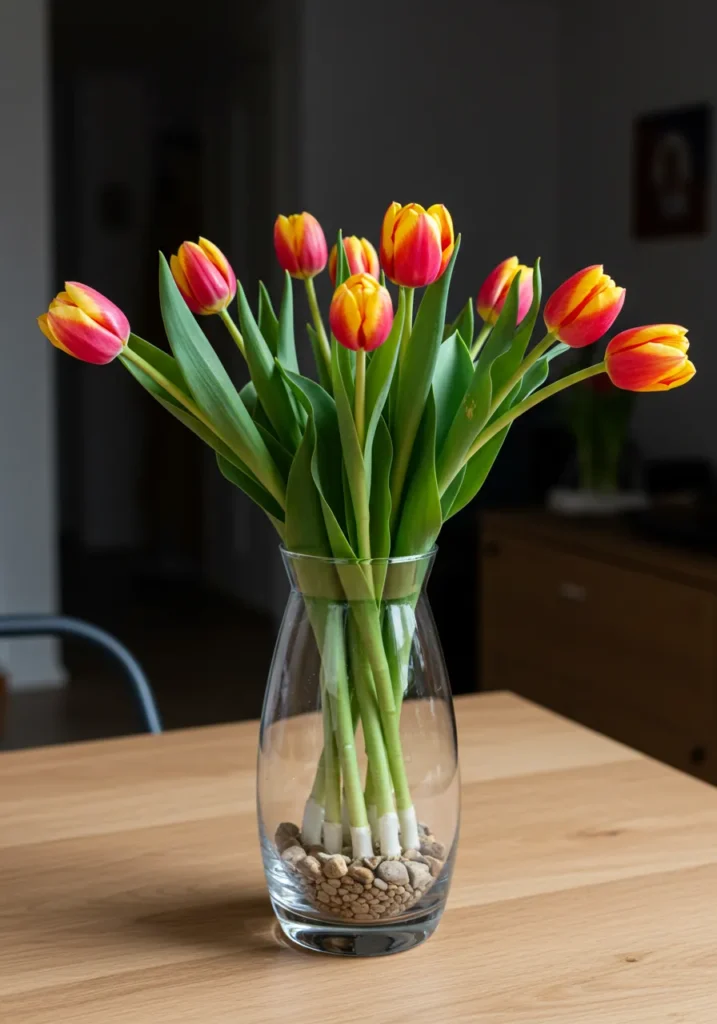 tulips in vase