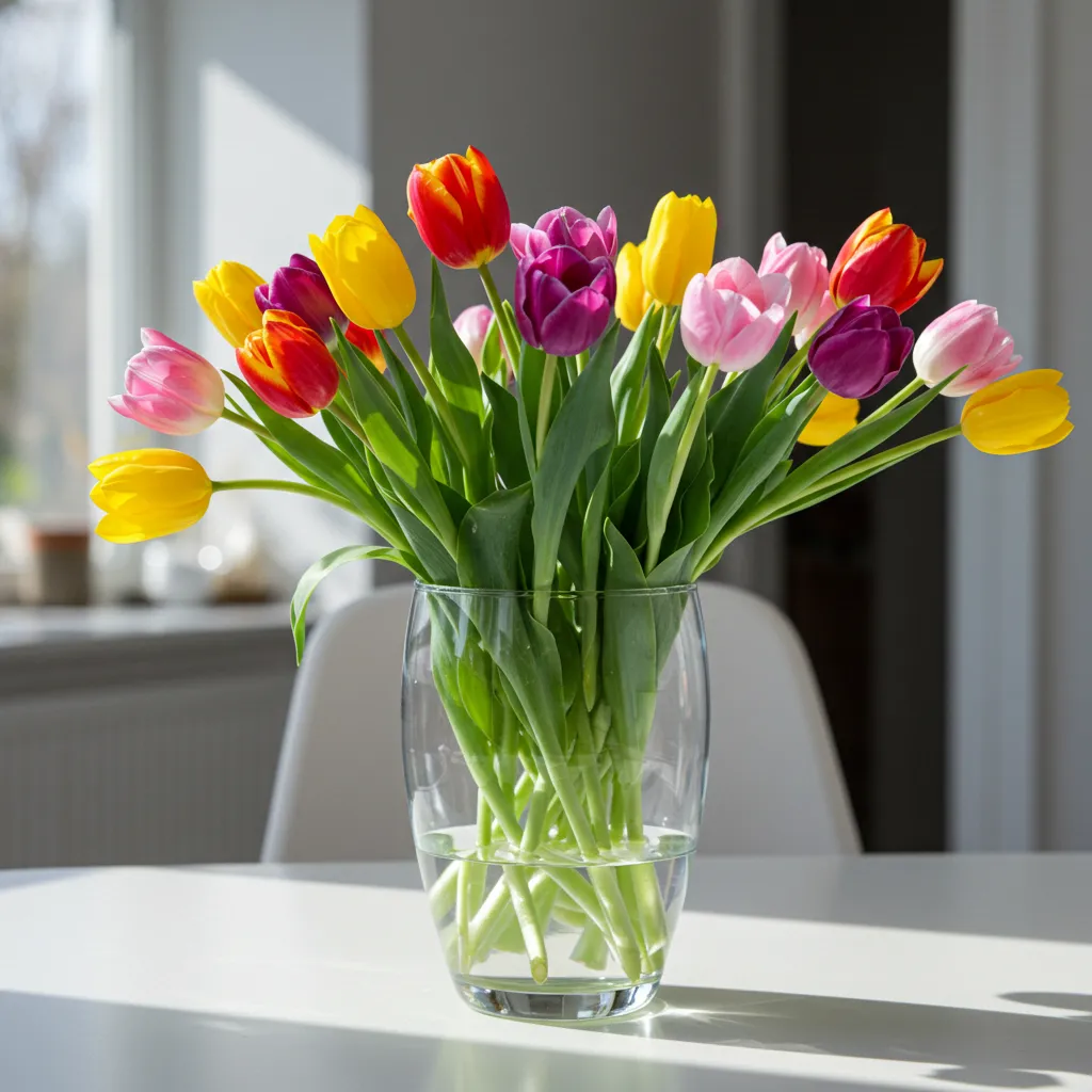 tulips in water beauty